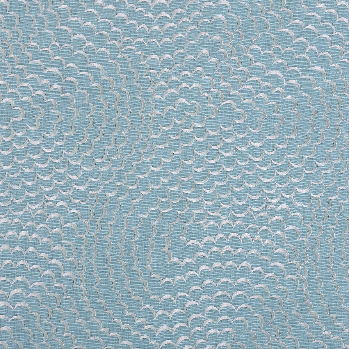 Linwood Nimbus Embroidery Dusty Blue Made to Measure Roman Blinds
