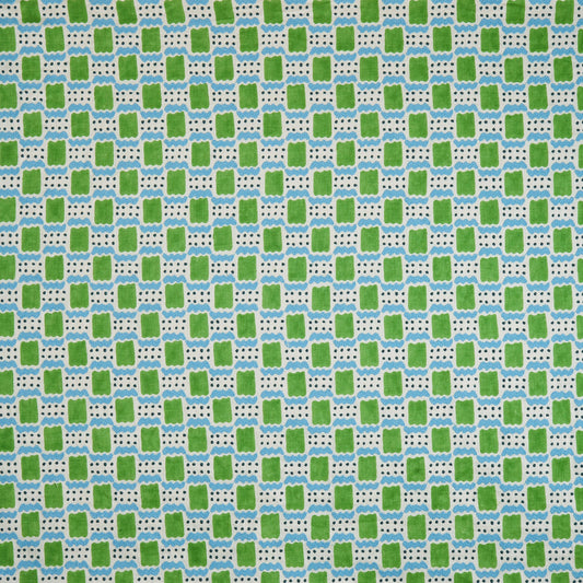 Linwood Ravioli Embroidery Kelly Green Made to Measure Roman Blinds