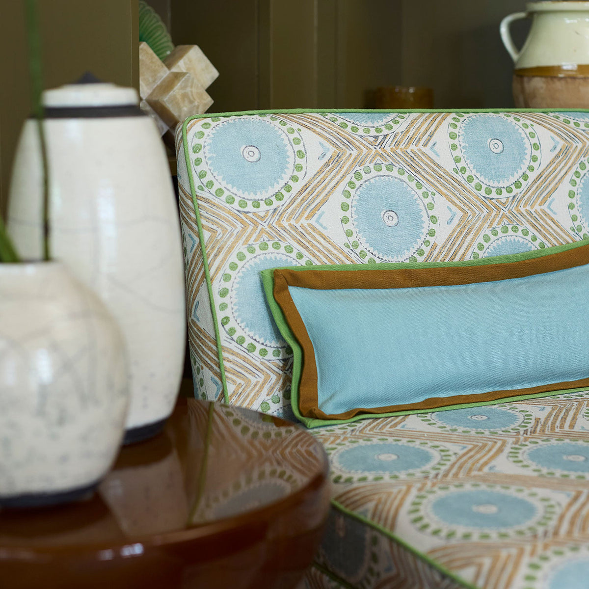 Linwood Kyoto Garden Peas FR Made to Measure Roman Blinds