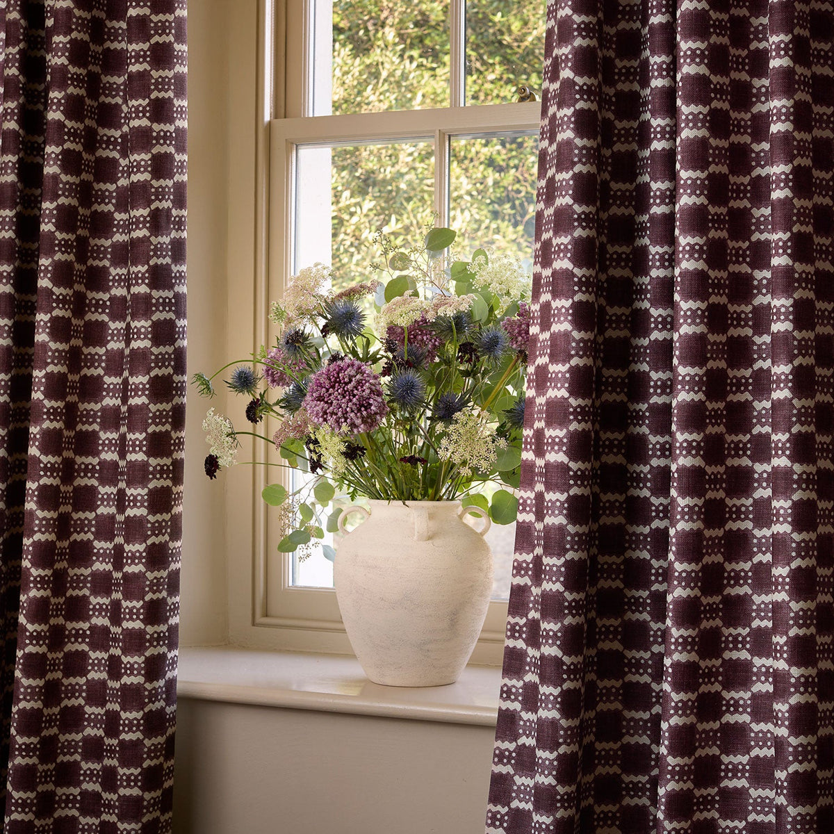 Linwood Ravioli Damson Made to Measure Curtains