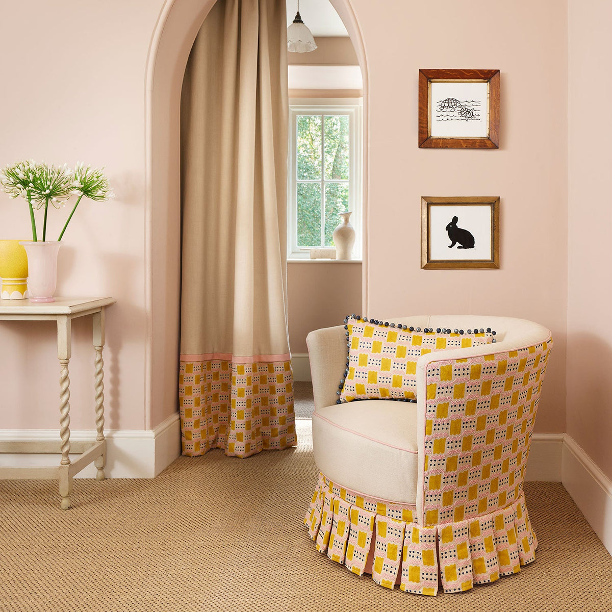 Linwood Ravioli Embroidery Sherbet Made to Measure Roman Blinds
