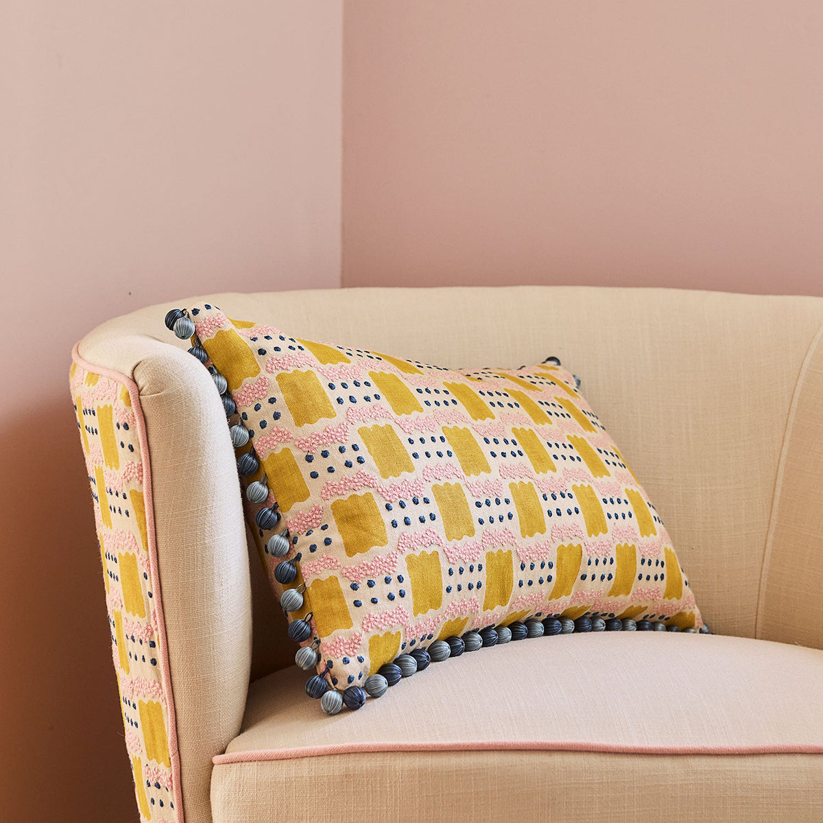 Linwood Ravioli Embroidery Sherbet Made to Measure Roman Blinds