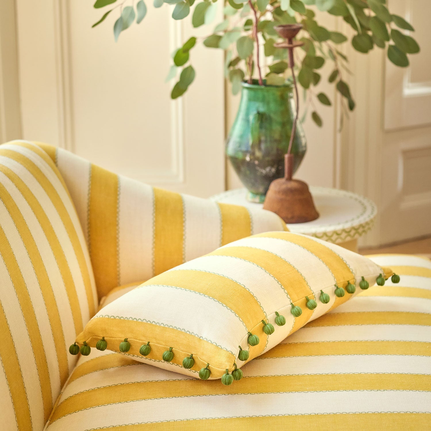 Linwood Lola Stripe Marguerites FR Made to Measure Curtains
