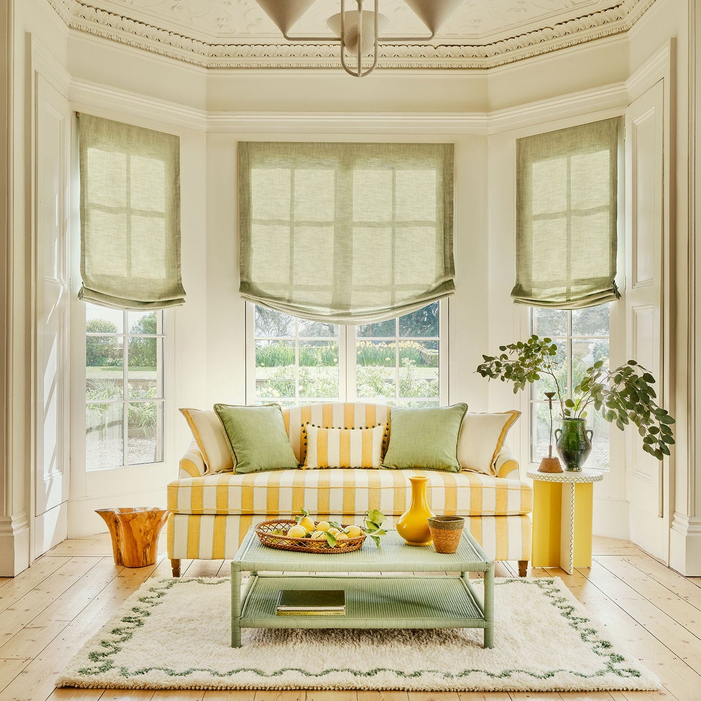 Linwood Lola Stripe Marguerites FR Made to Measure Curtains