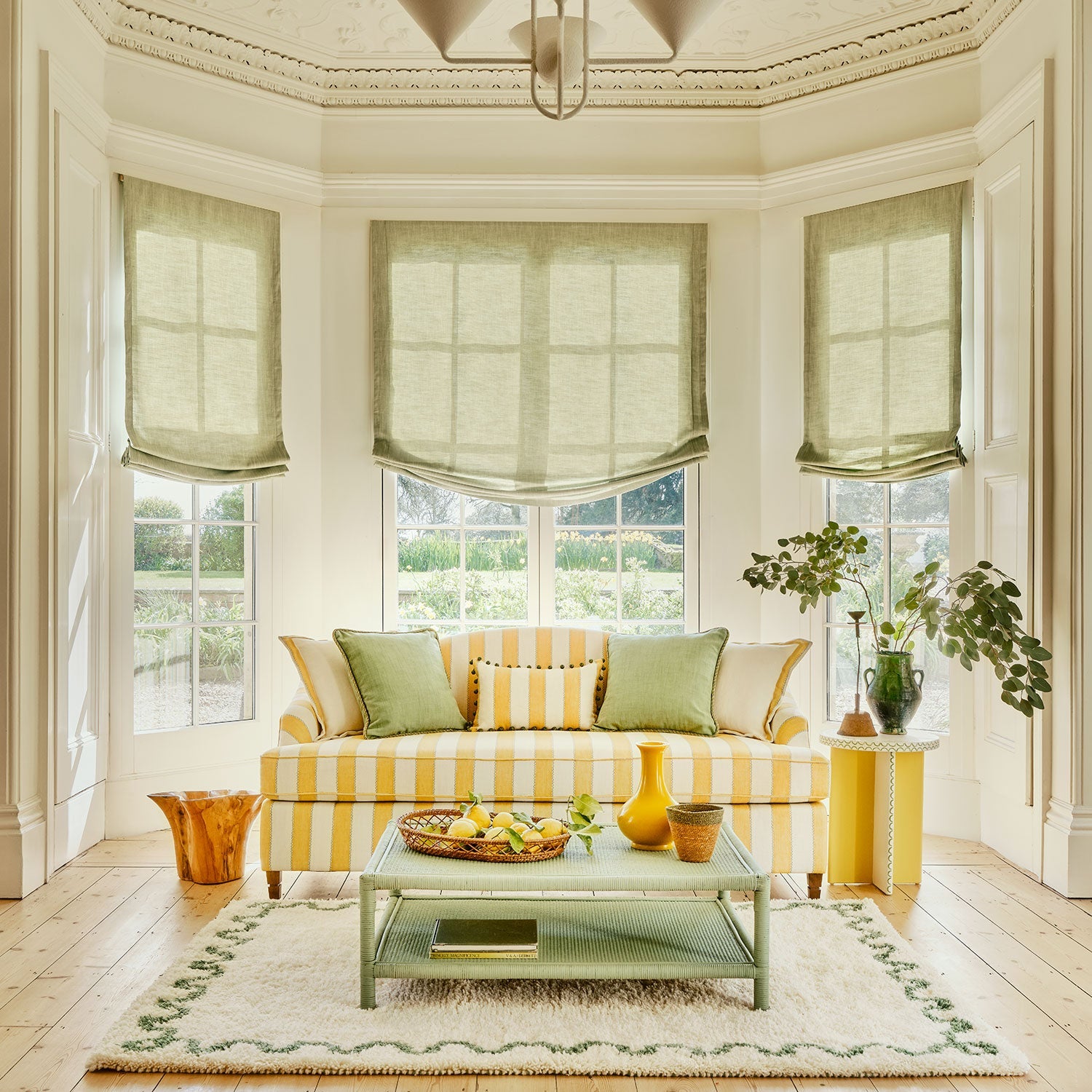 Linwood Lola Stripe Marguerites FR Made to Measure Curtains