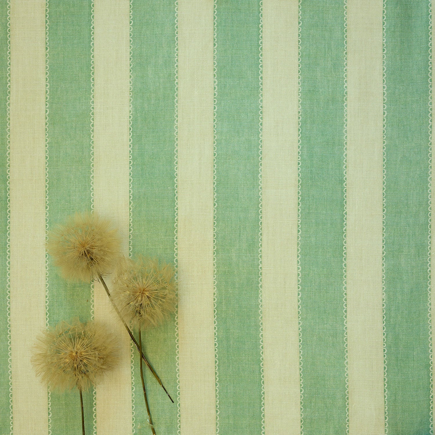 Linwood Lola Stripe Winter Green FR Made to Measure Curtains