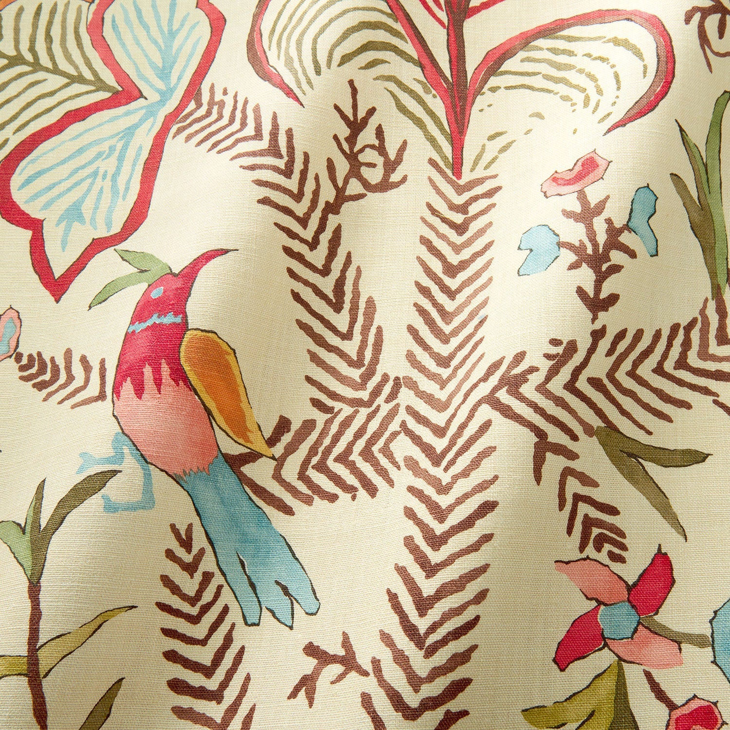 Linwood Songbird Linen Crimson Made to Measure Curtains
