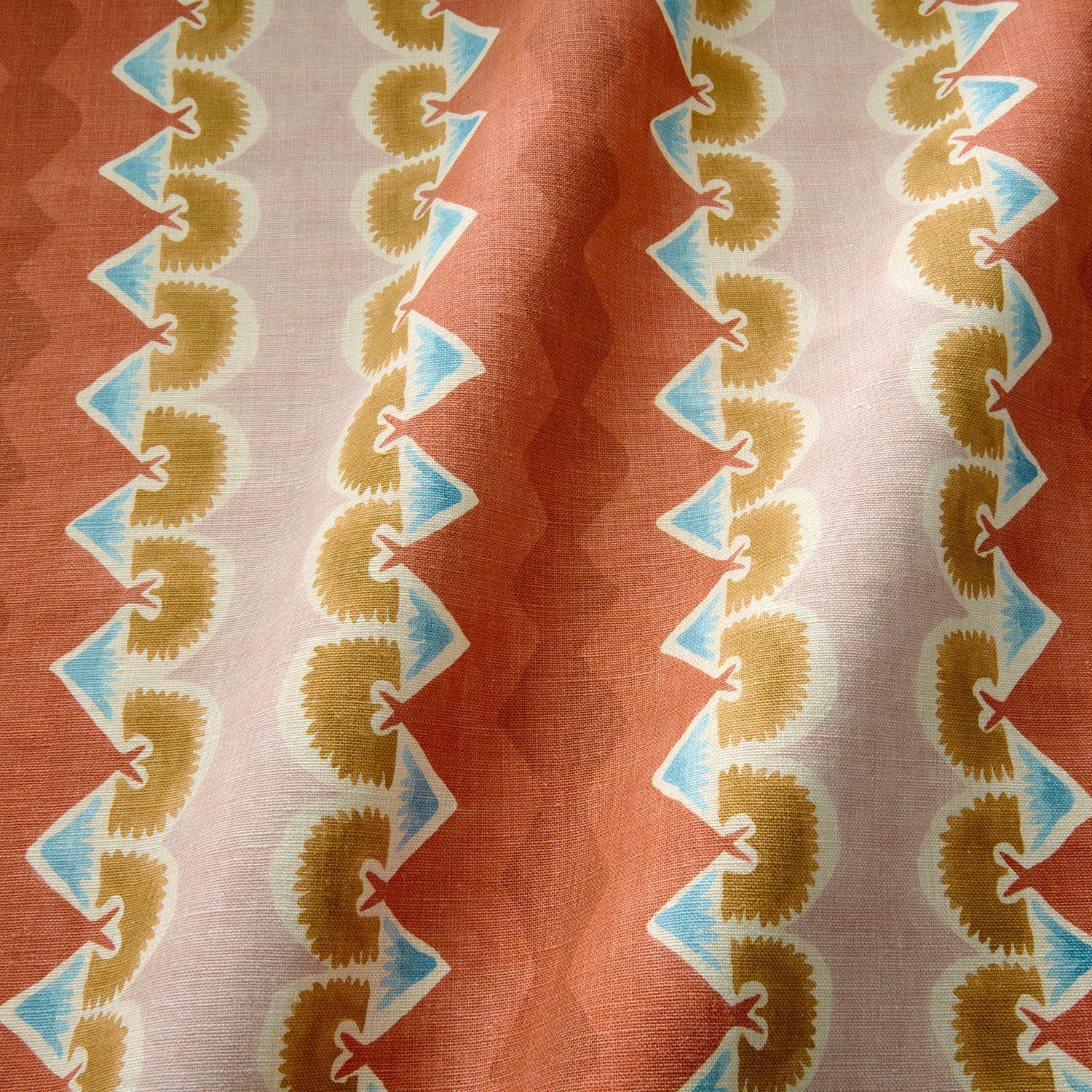 Linwood Taiki Brick Red FR Made to Measure Curtains