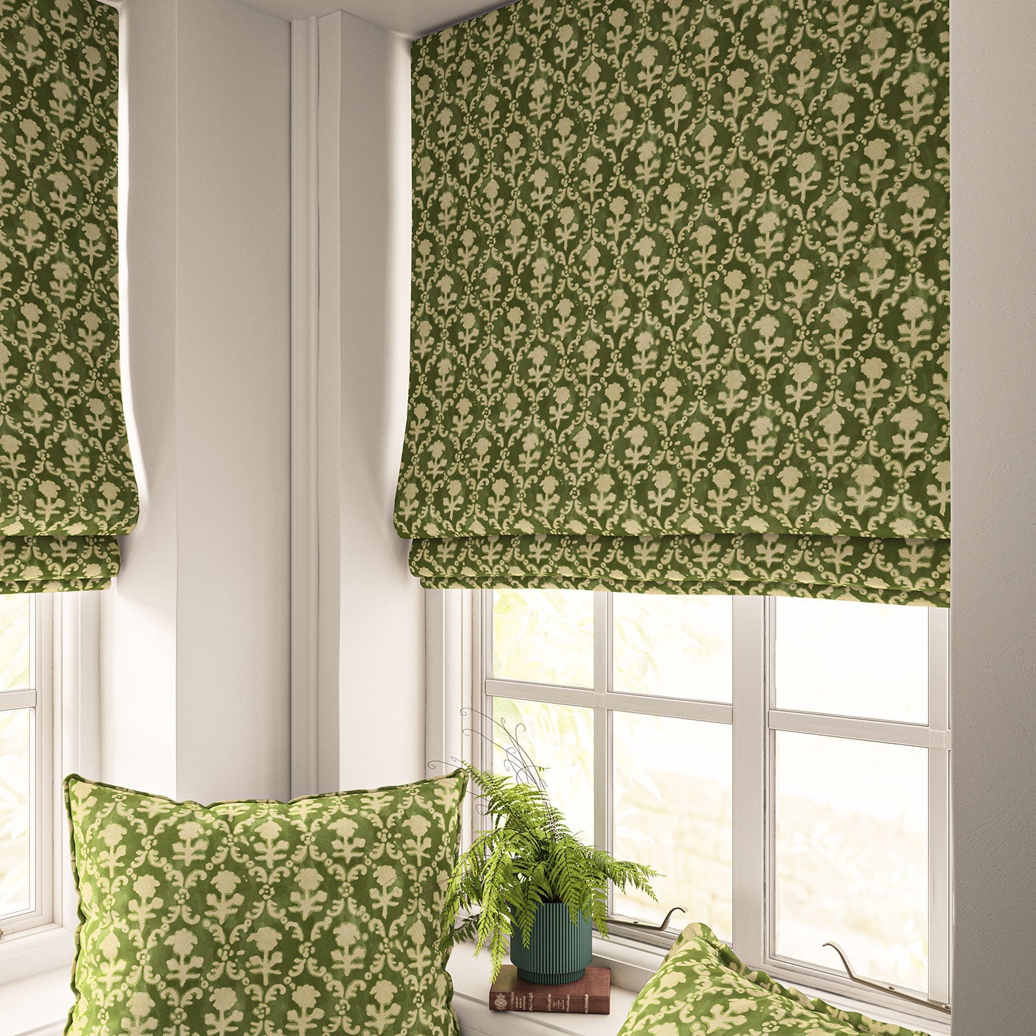 Linwood Hinako Olive FR Made to Measure Curtains