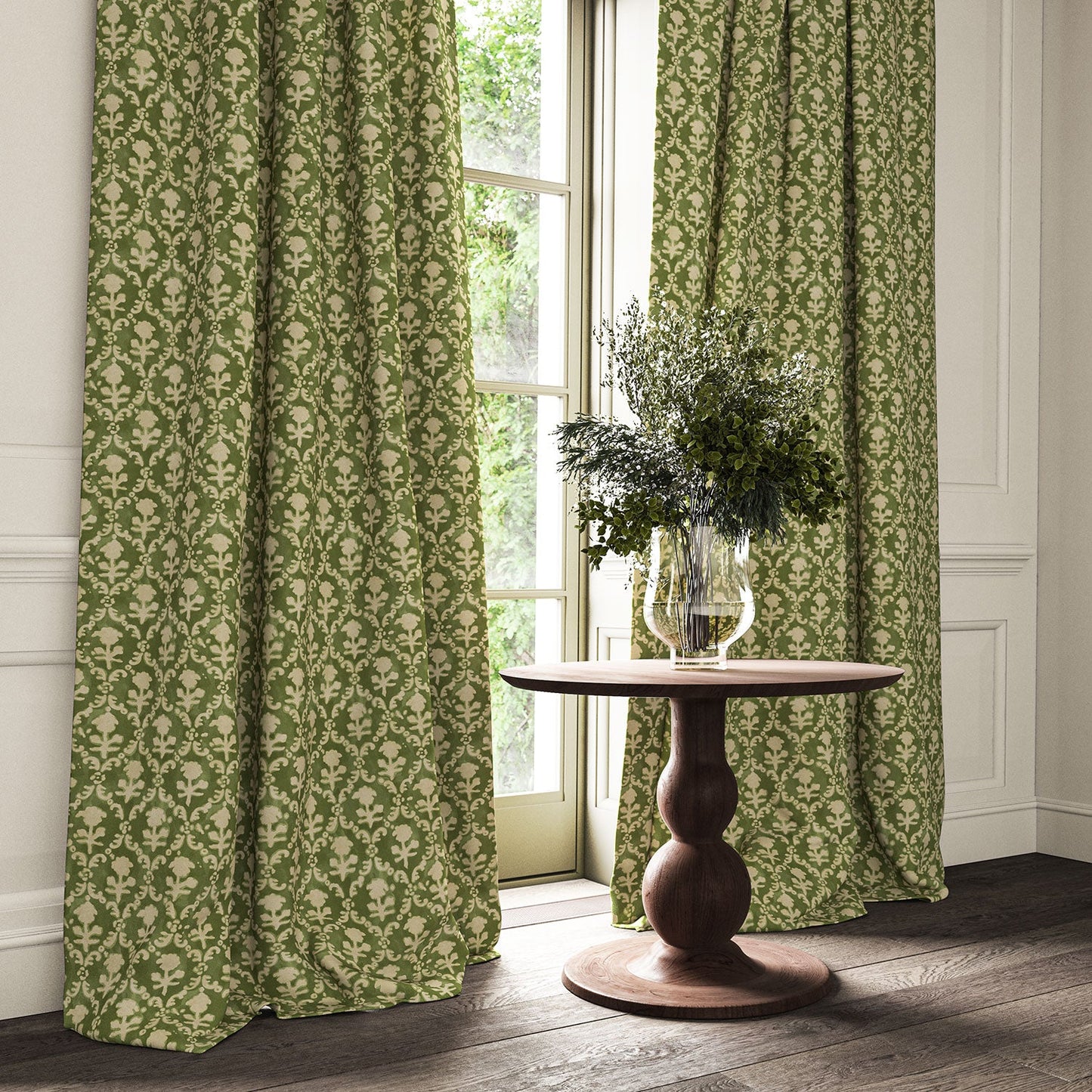 Linwood Hinako Olive FR Made to Measure Curtains