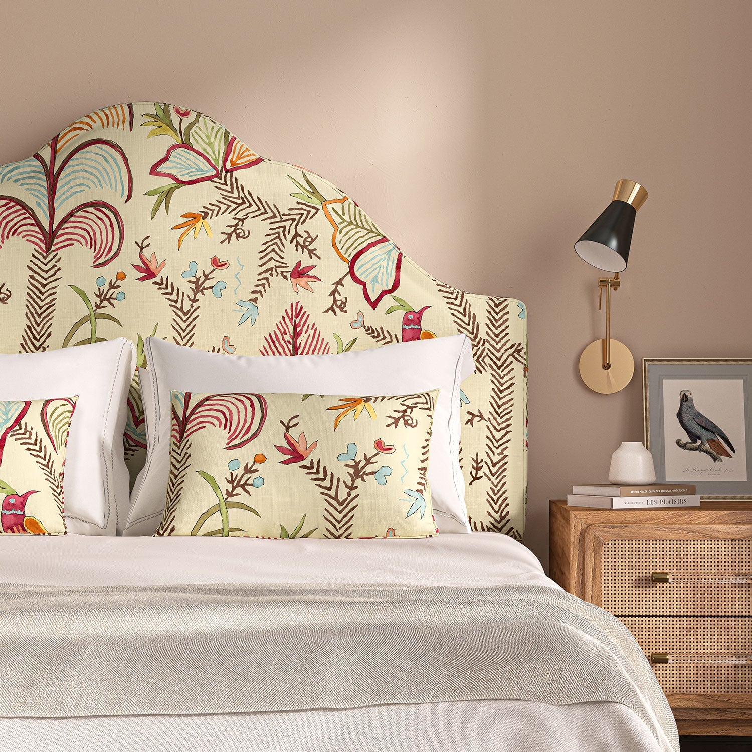 Linwood Songbird Linen Crimson Made to Measure Curtains