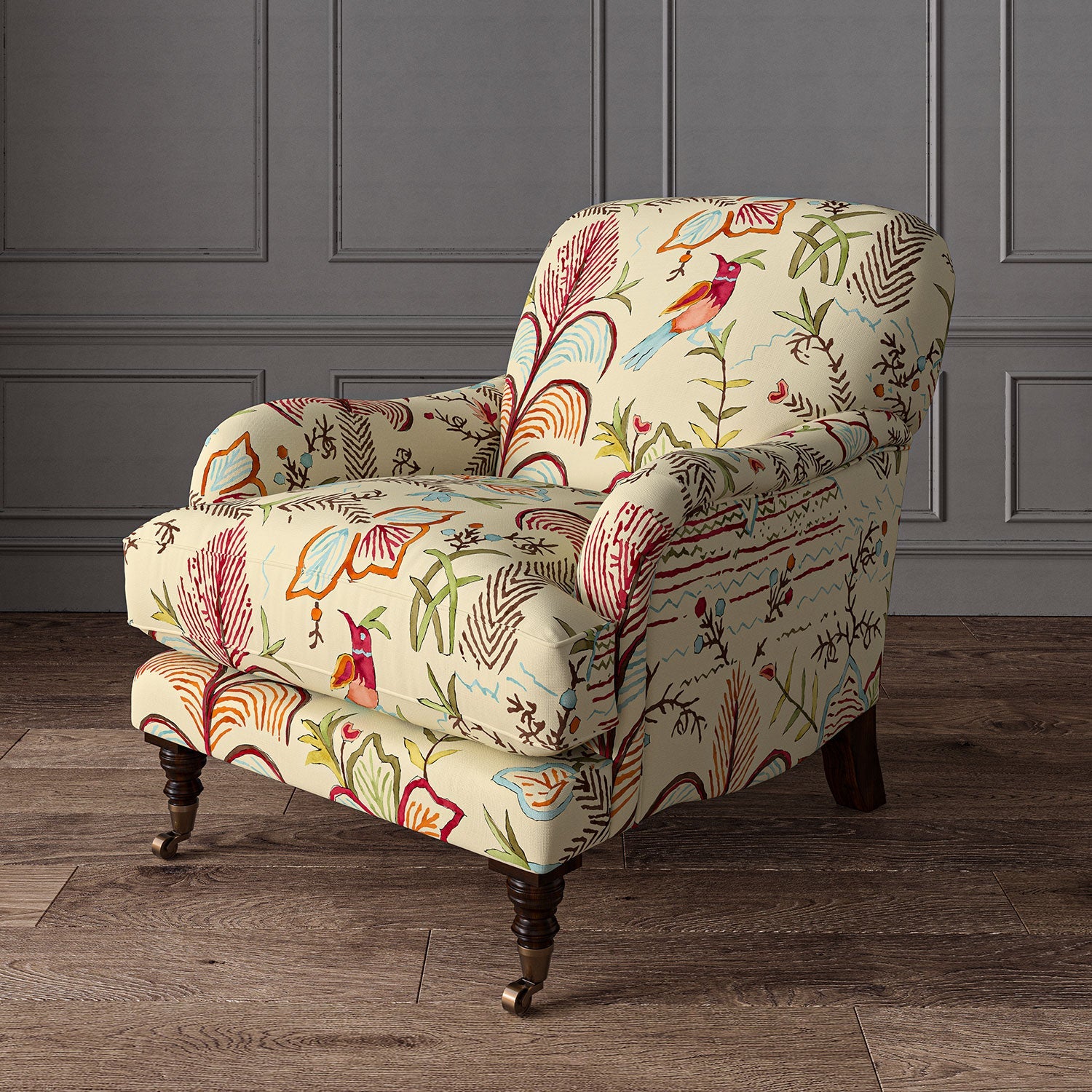 Linwood Songbird Linen Crimson Made to Measure Curtains