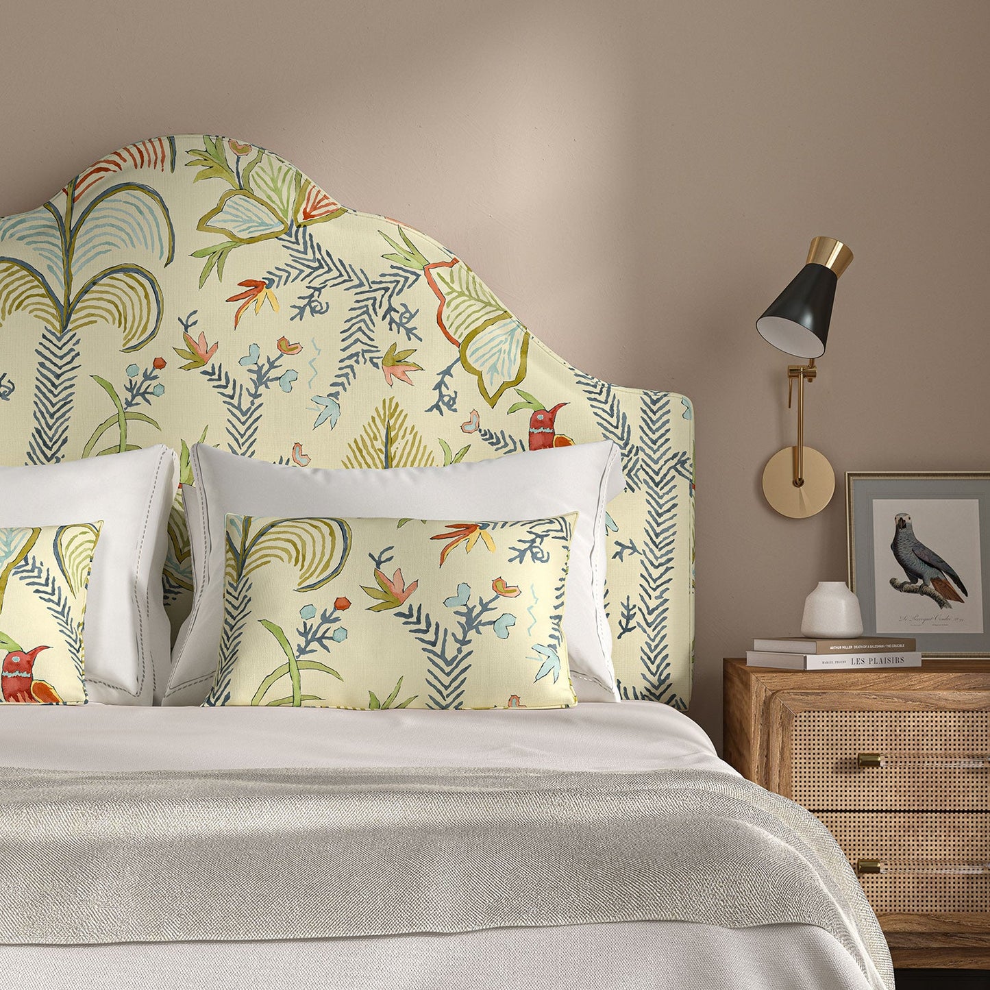 Linwood Songbird Linen Guava FR Made to Measure Curtains