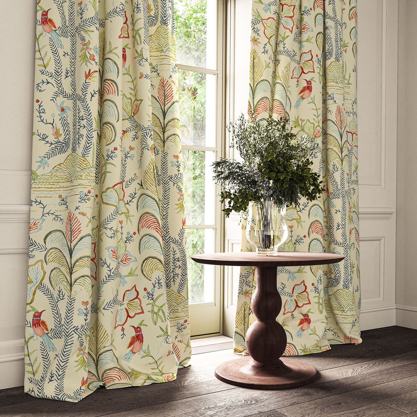 Linwood Songbird Linen Guava FR Made to Measure Curtains