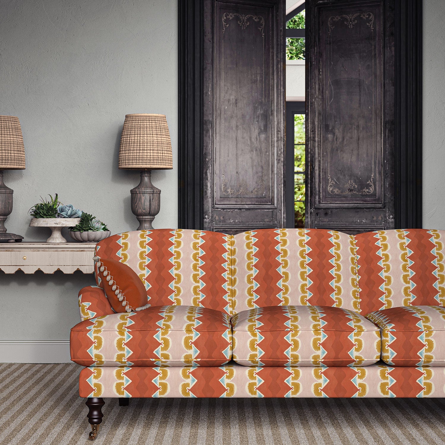 Linwood Taiki Brick Red Made to Measure Curtains