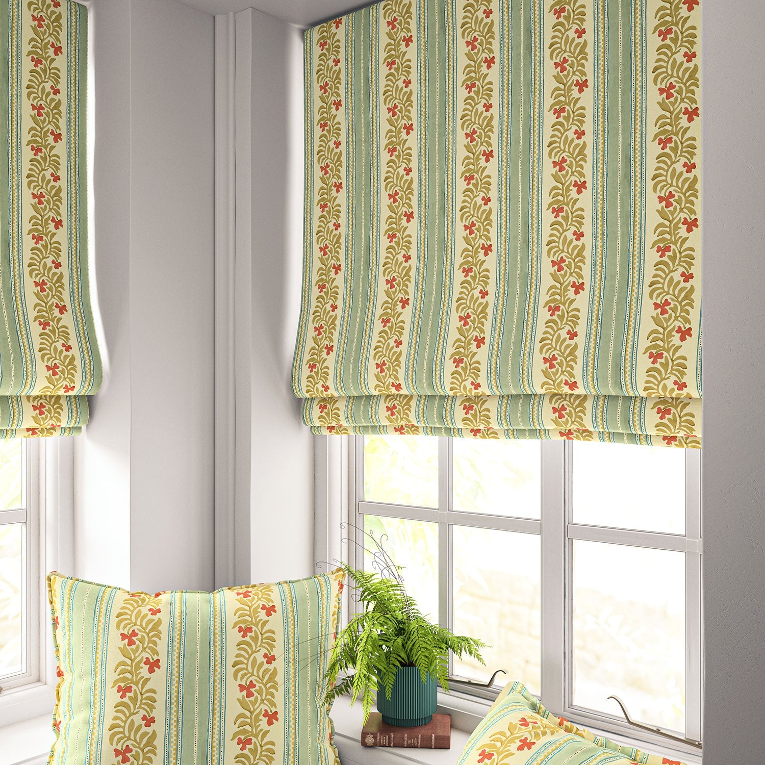Linwood Yala Stripe Cardinal FR Made to Measure Curtains