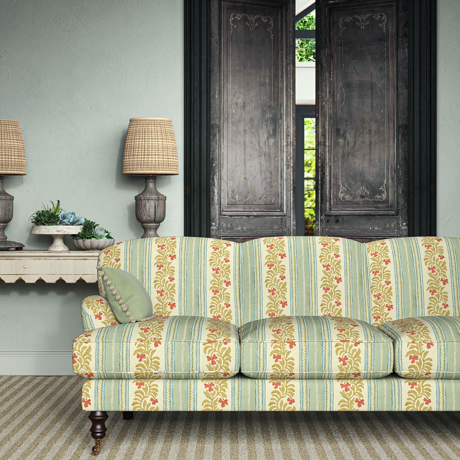 Linwood Yala Stripe Cardinal FR Made to Measure Curtains