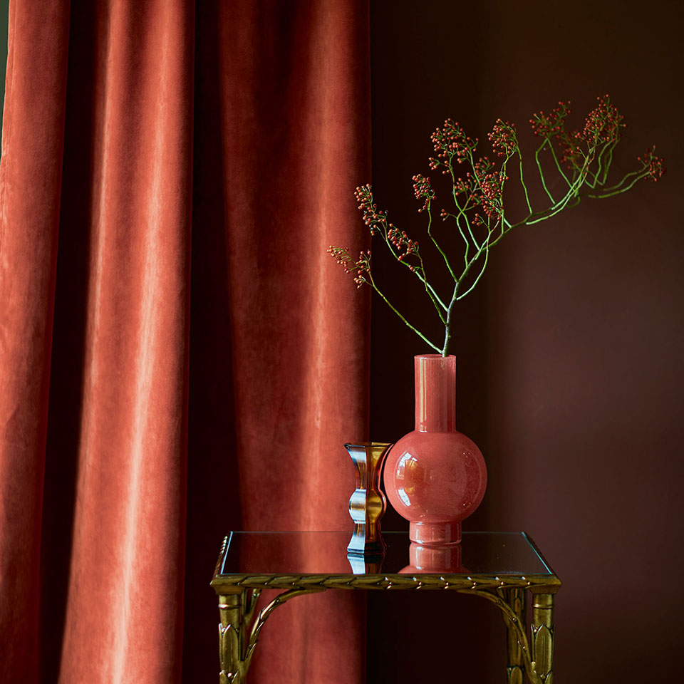 Linwood Omega Pomegranate CFR Made to Measure Curtains