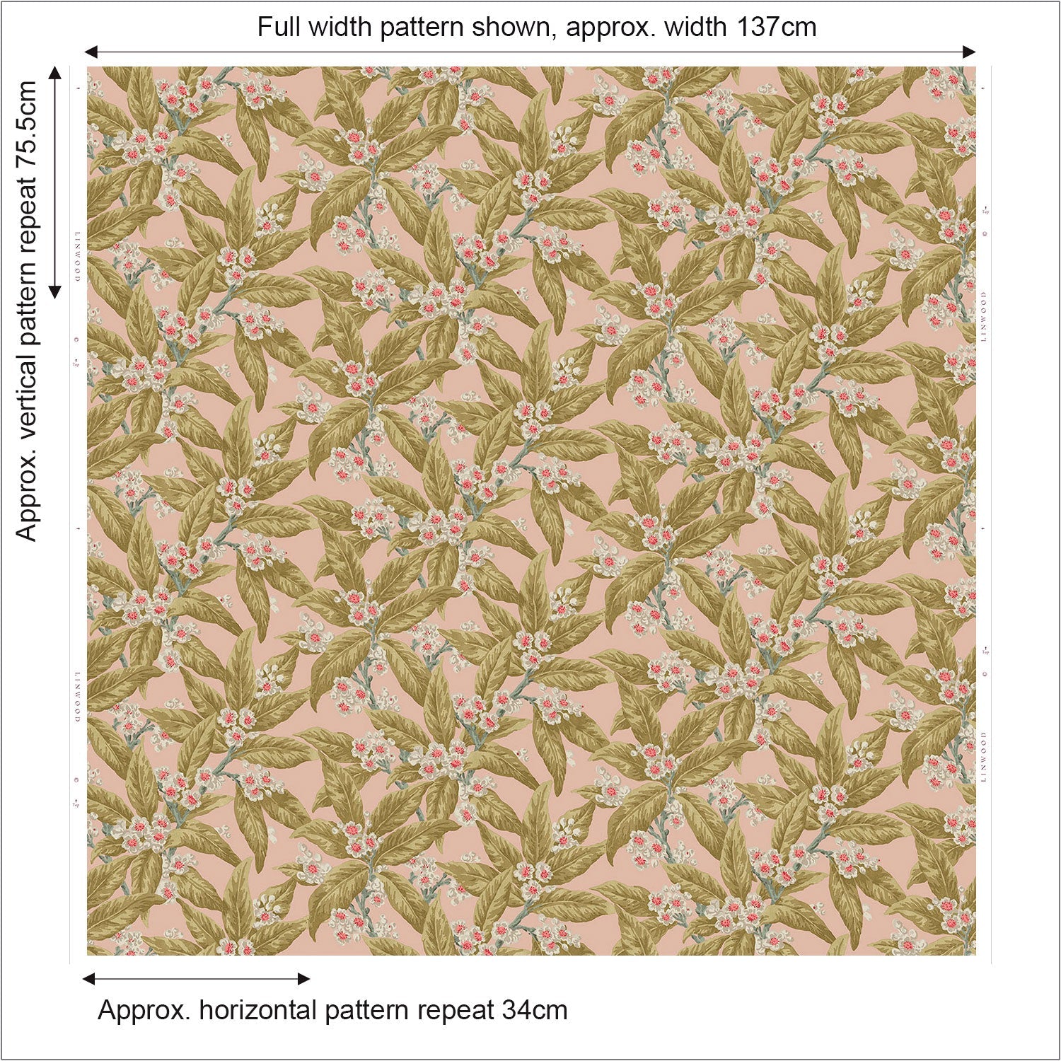 Linwood Loseley Velvet Peach FR Made to Measure Curtains