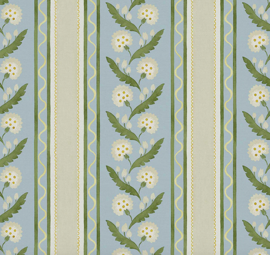 Lakeside - Polly Stripe, Flori Collection by Linwood fabric