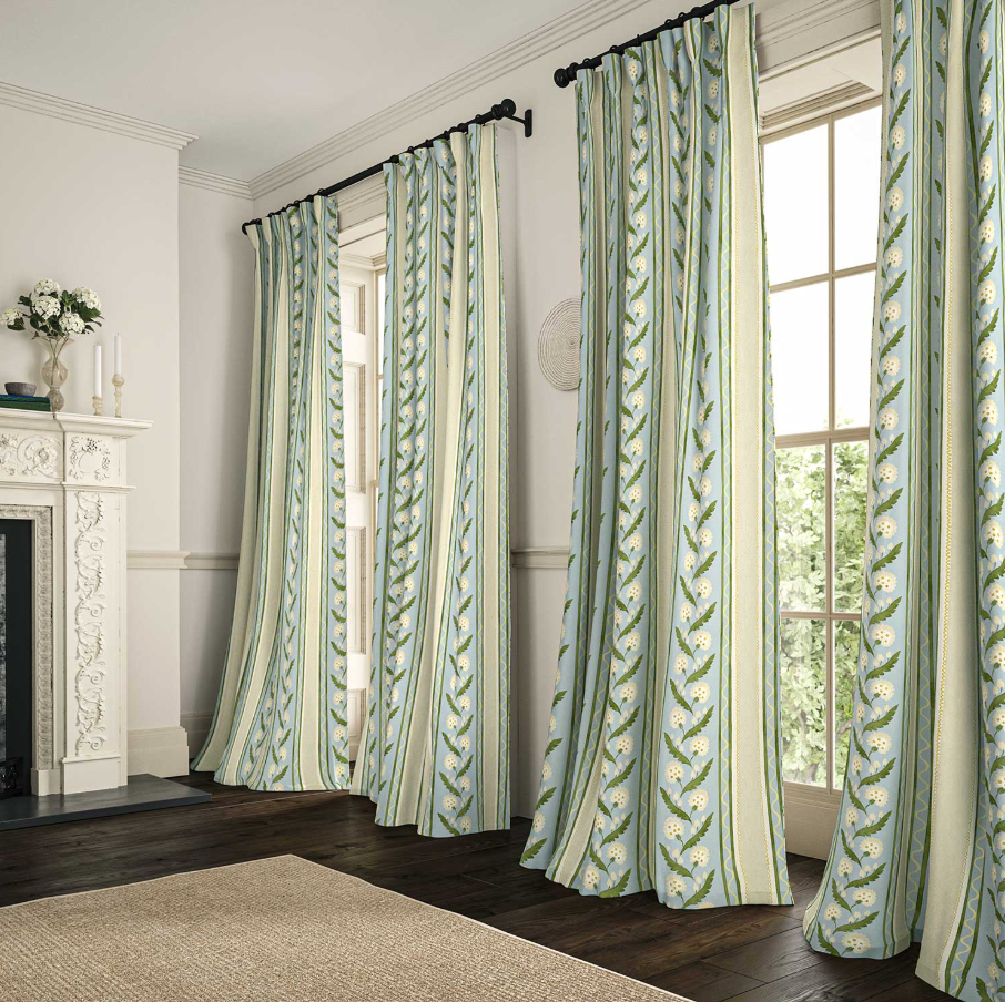 Lakeside - Polly Stripe, Flori Collection by Linwood curtains
