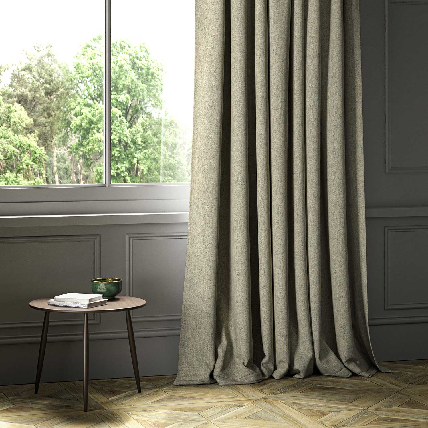 Linwood Lana Mushroom FR Made to Measure Curtains