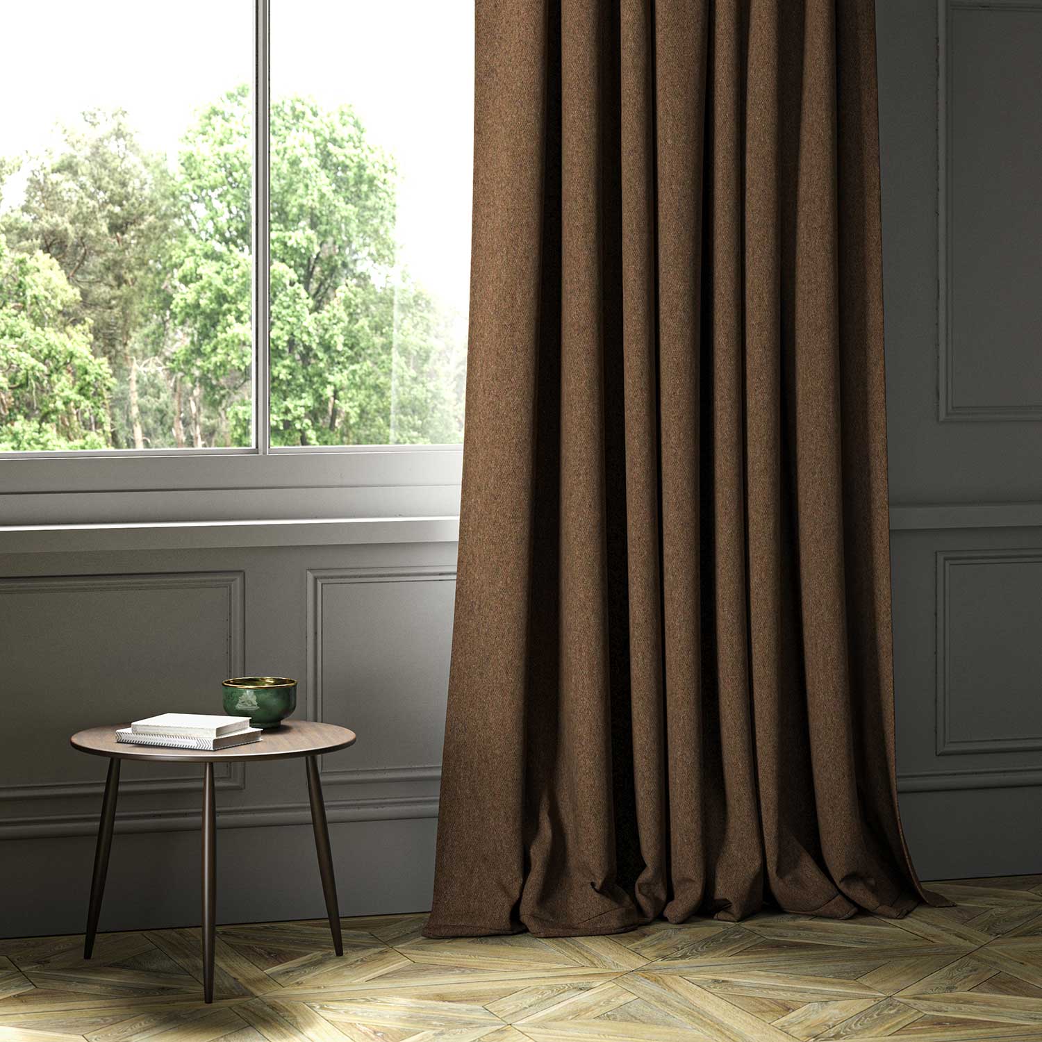 Linwood Lana Chocolate FR Made to Measure Curtains