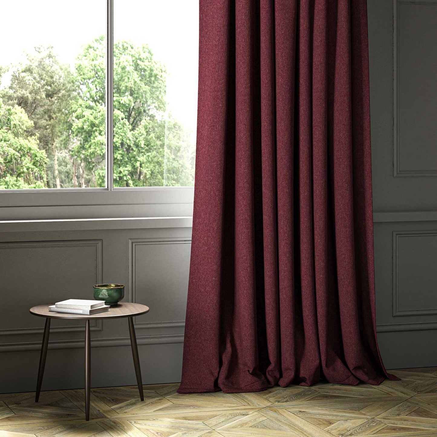 Linwood Lana Carmine FR Made to Measure Curtains