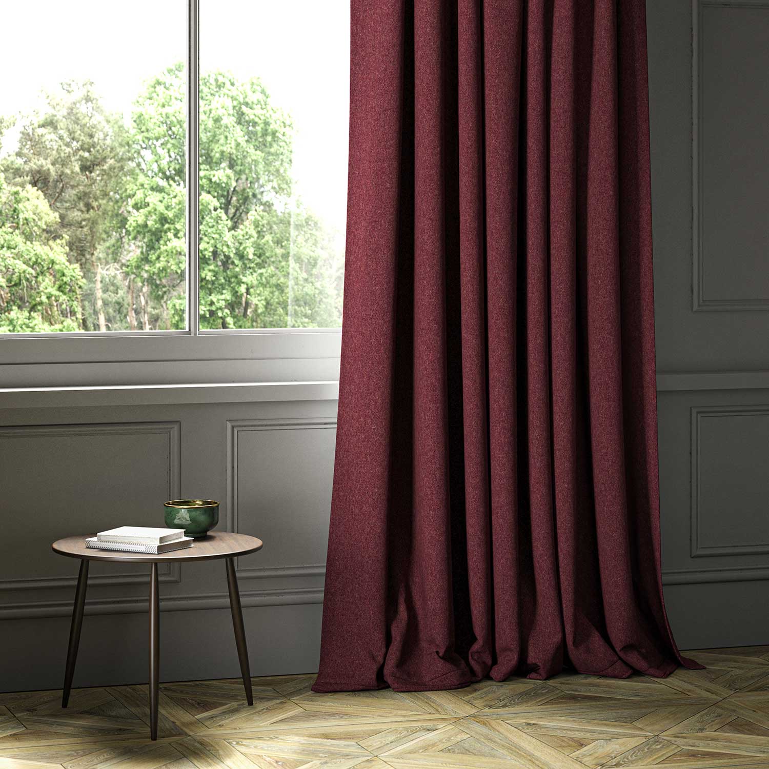 Linwood Lana Carmine FR Made to Measure Curtains
