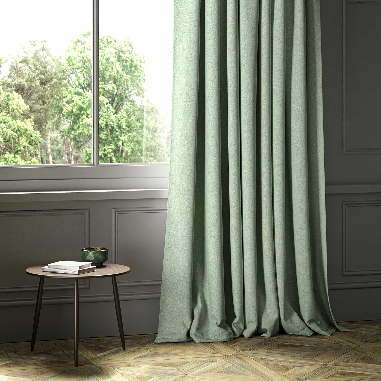 Linwood Lana Apple Green FR Made to Measure Curtains