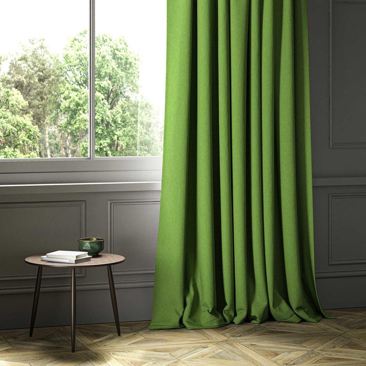 Linwood Lana Lime Green FR Made to Measure Curtains