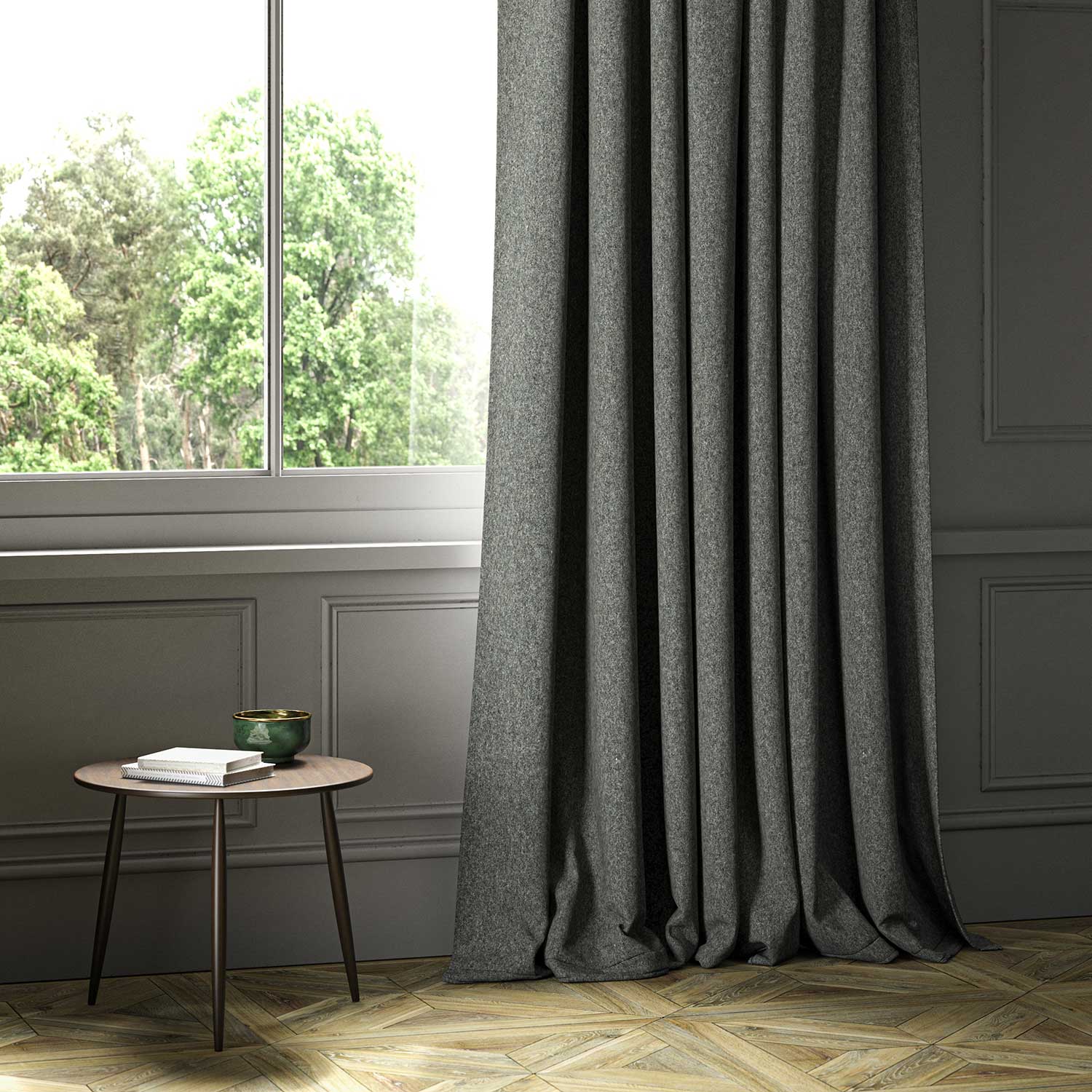 Linwood Lana Battleship FR Made to Measure Curtains