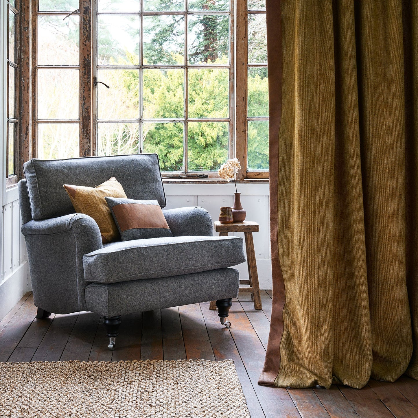 Linwood Tay Indigo FR Made to Measure Curtains