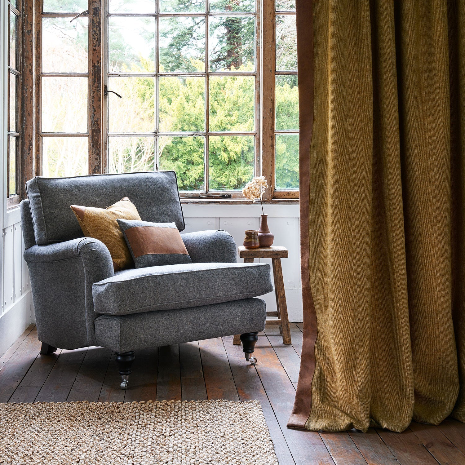 Linwood Tay Indigo FR Made to Measure Curtains