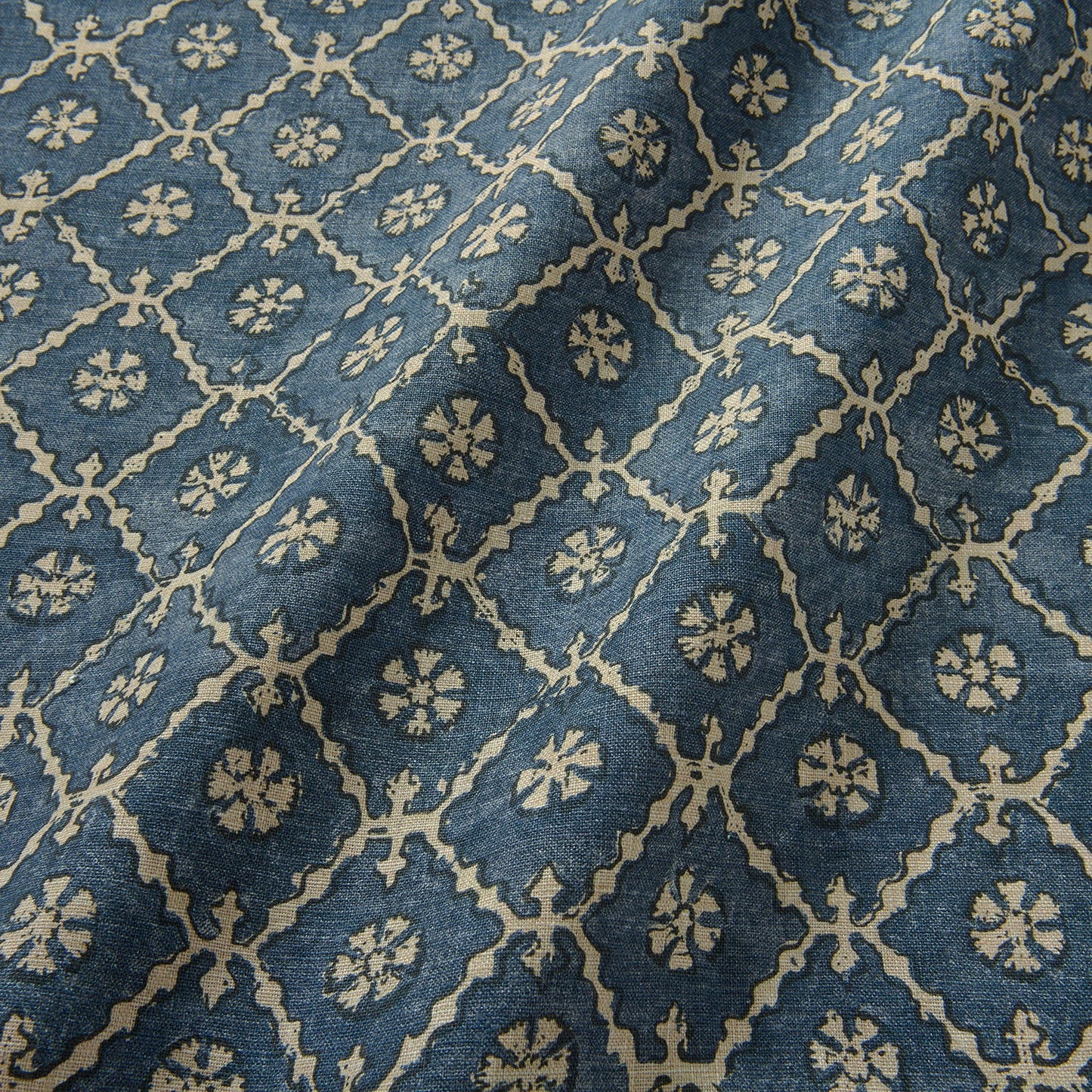 Linwood Khiva Dark Indigo FR Made to Measure Curtains