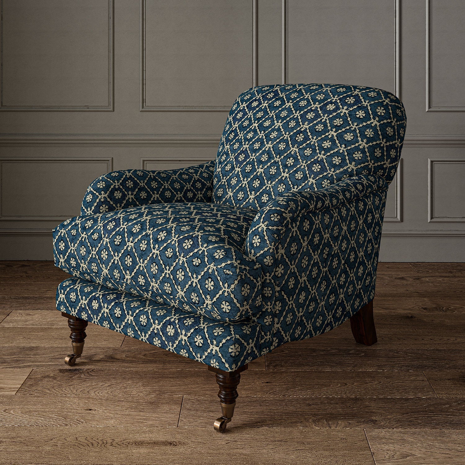 Linwood Khiva Dark Indigo FR Made to Measure Curtains