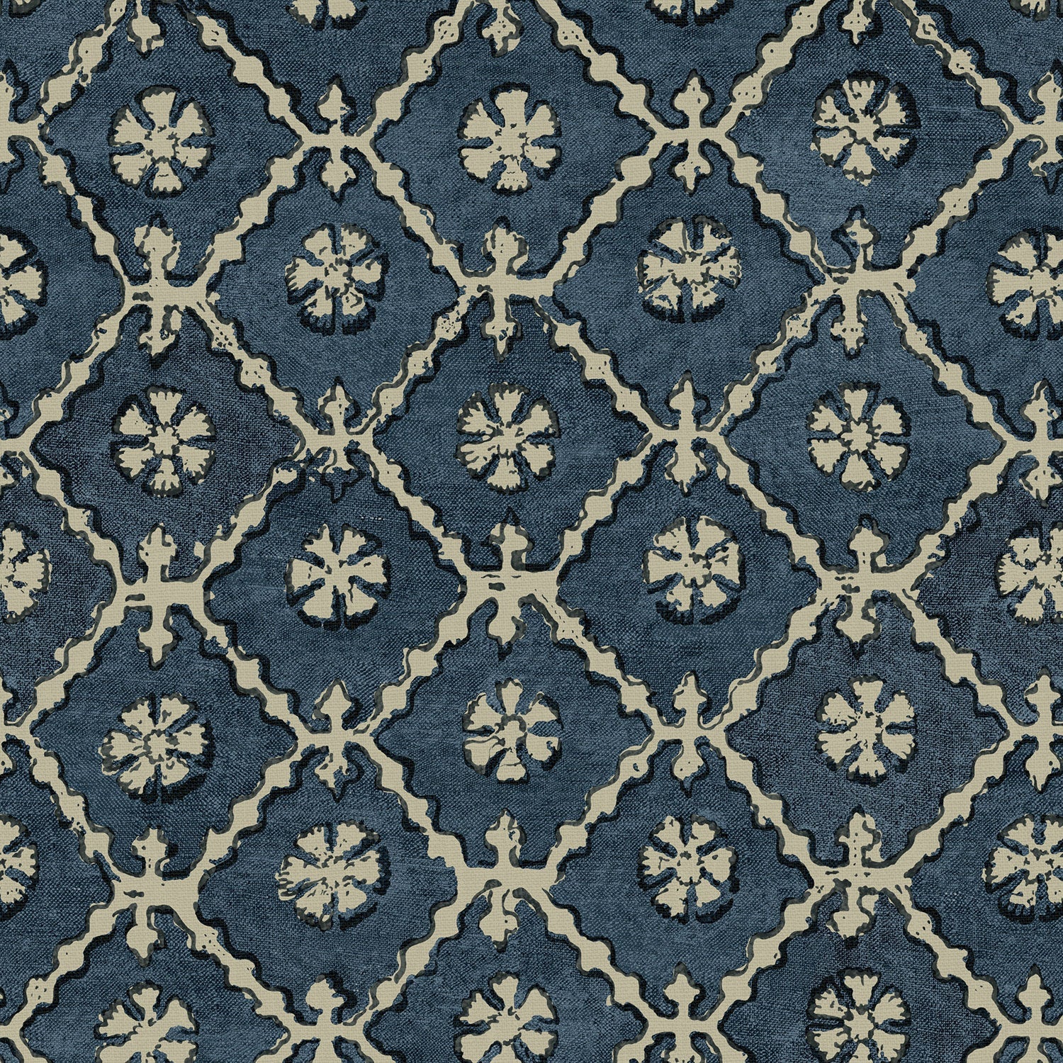 Linwood Khiva Dark Indigo Made to Measure Curtains