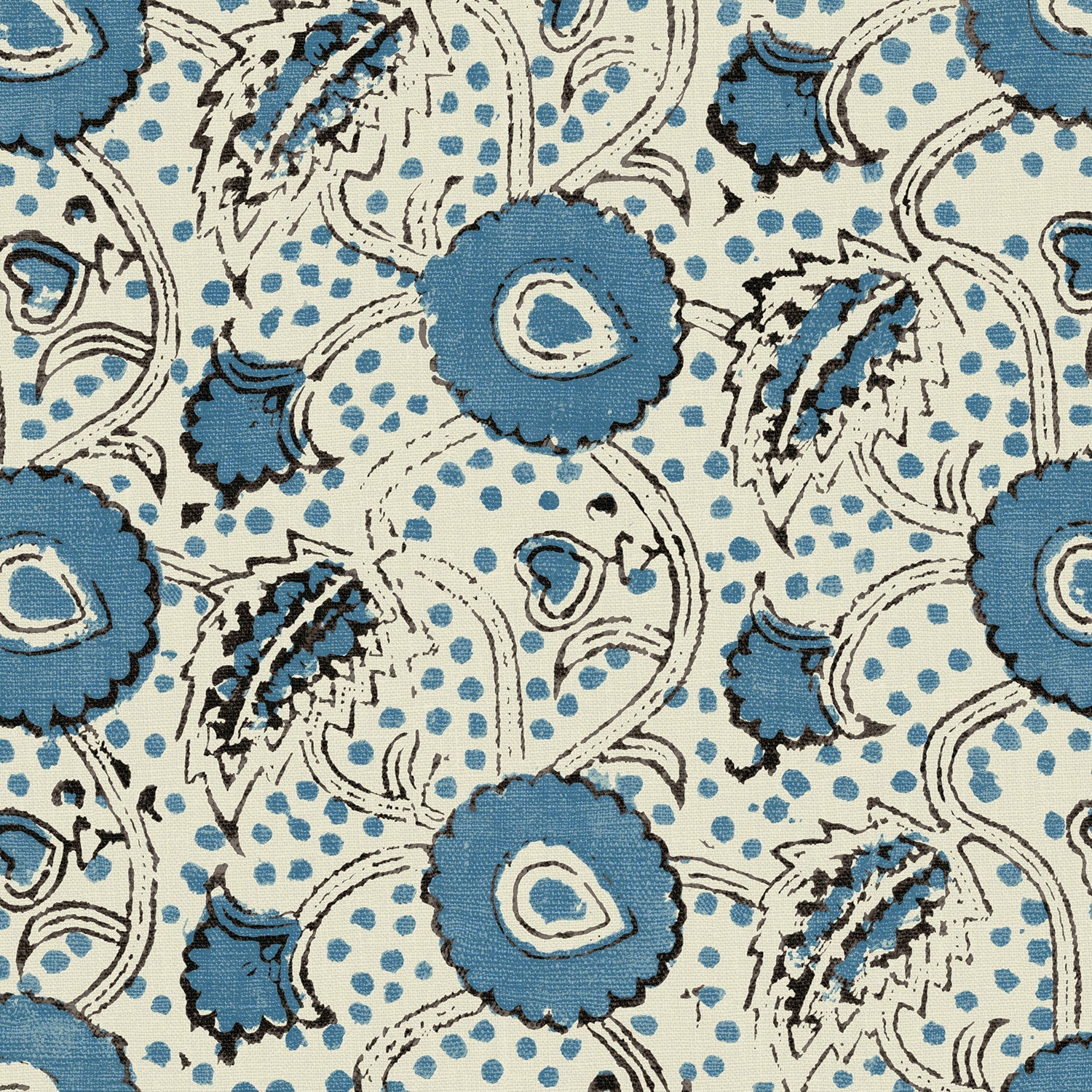 Linwood Rubia Cobalt FR Made to Measure Curtains