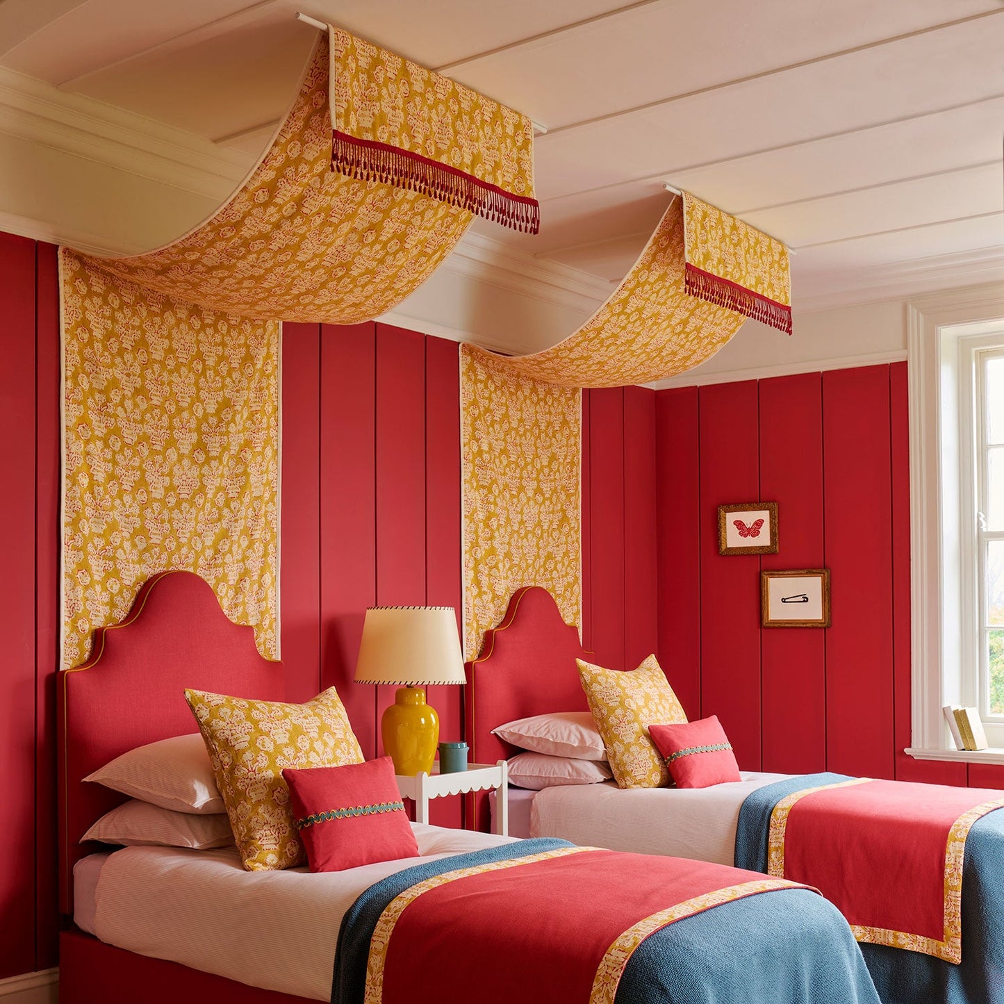Linwood Shirin Rhubarb & Custard Made to Measure Curtains