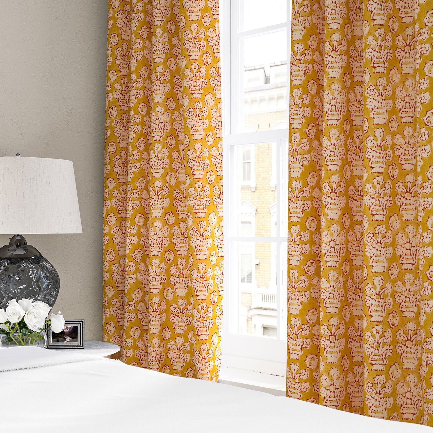 Linwood Shirin Rhubarb & Custard Made to Measure Curtains