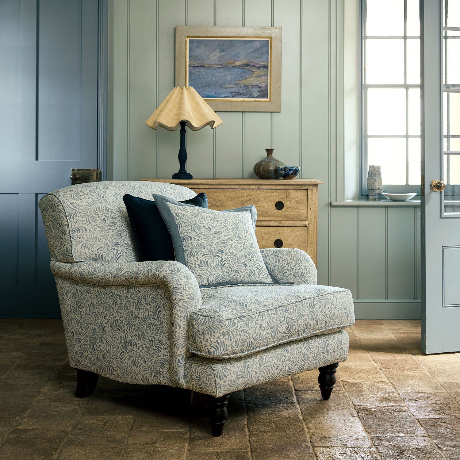 Linwood Blythe Soft Blue FR Made to Measure Curtains