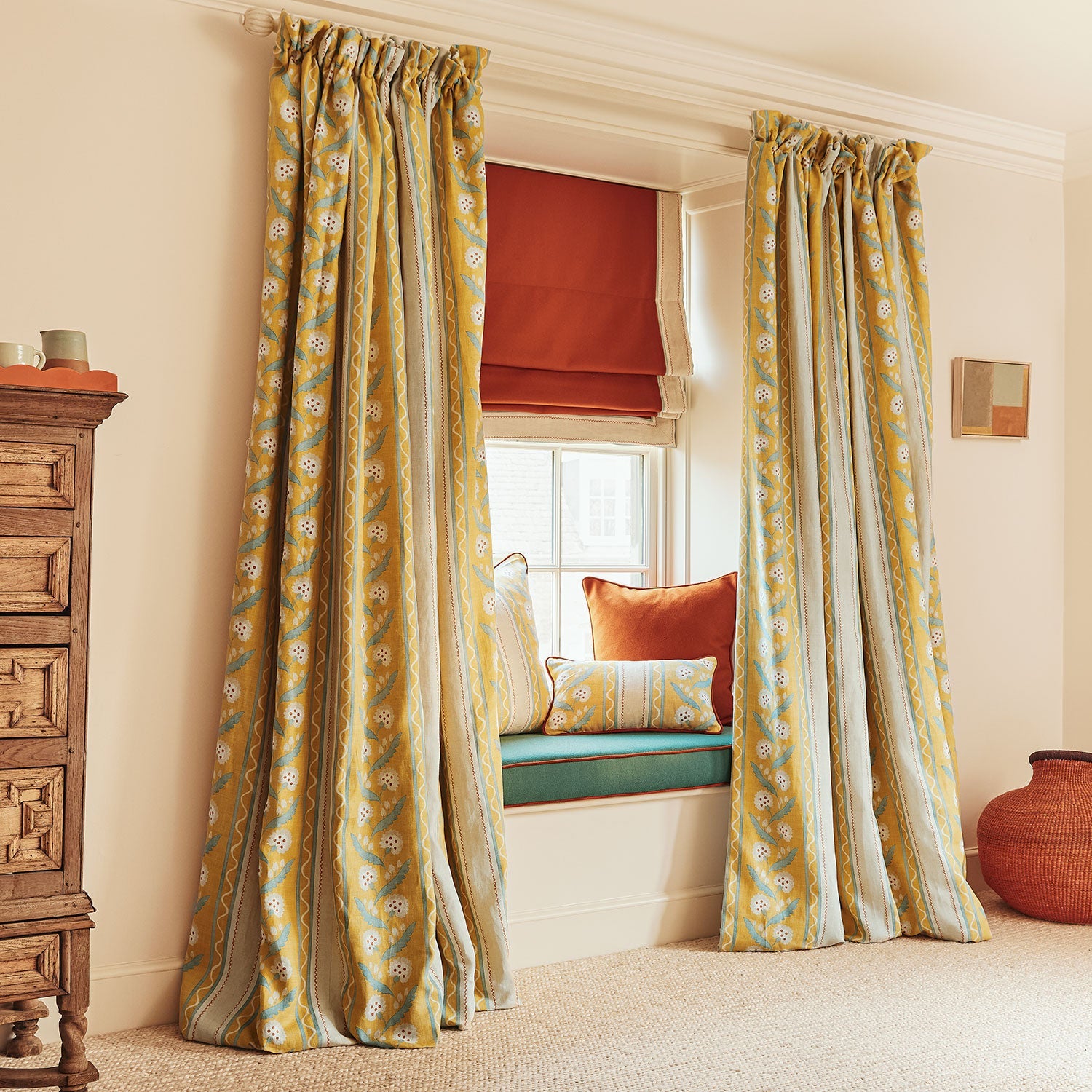 Linwood Polly Stripe Mimosa Made to Measure Curtains