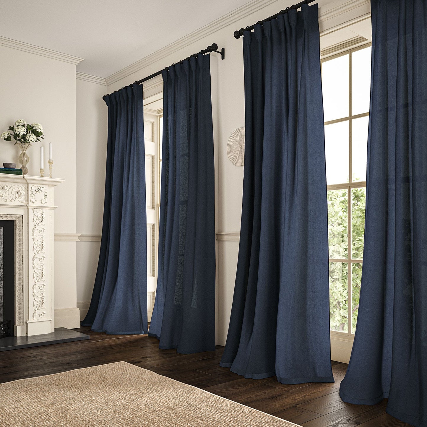 Linwood Marietta Indigo Made to Measure Curtains