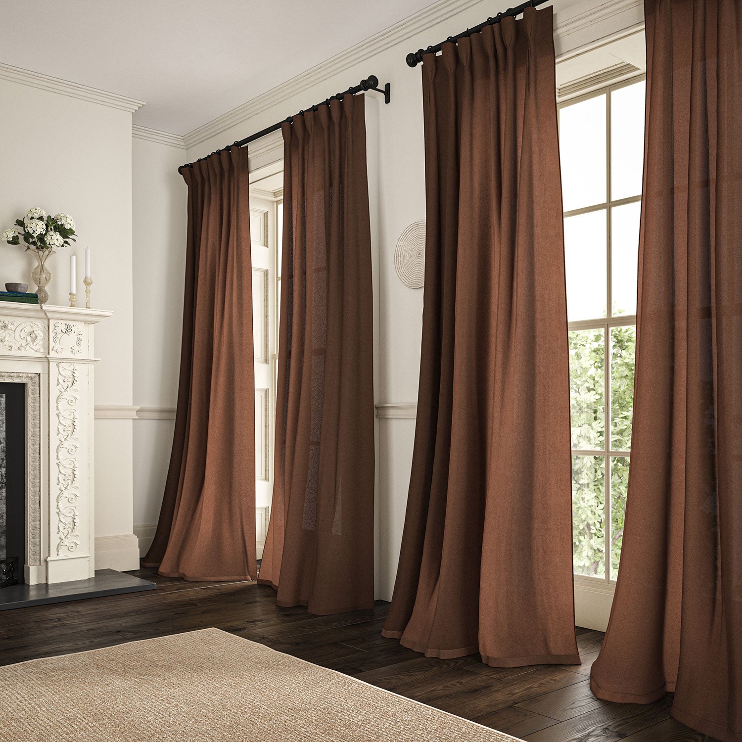 Linwood Marietta Nutmeg Made to Measure Curtains