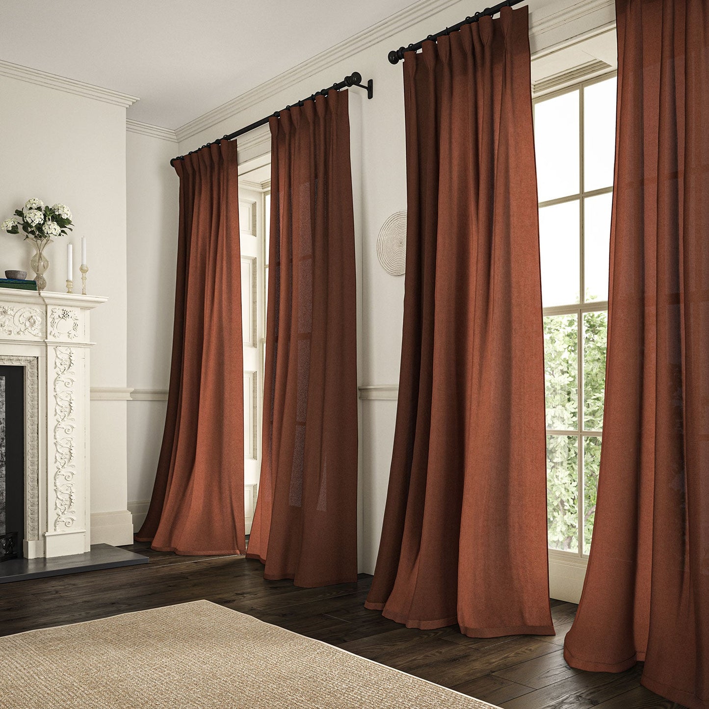 Linwood Marietta Red Earth Made to Measure Curtains