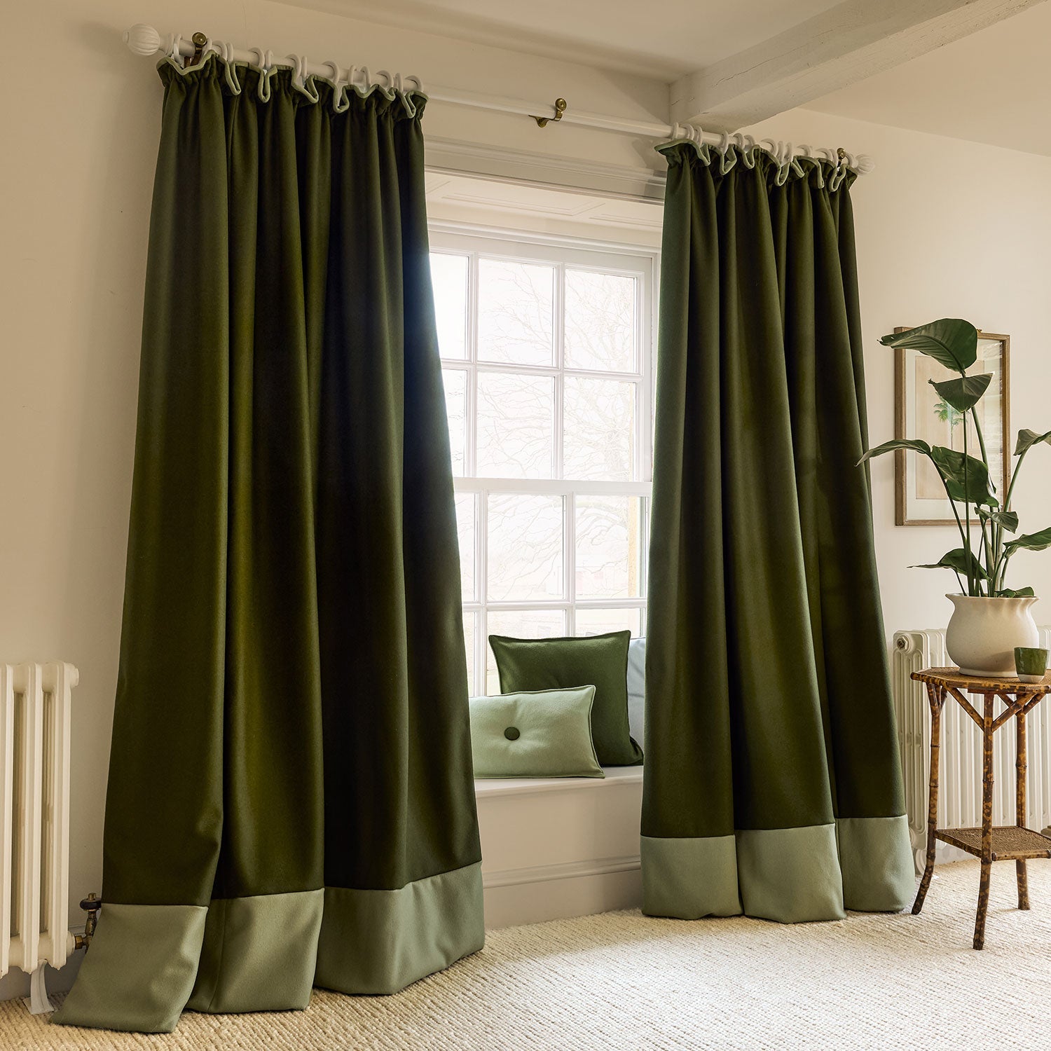 Linwood Romney Olive FR Made to Measure Curtains