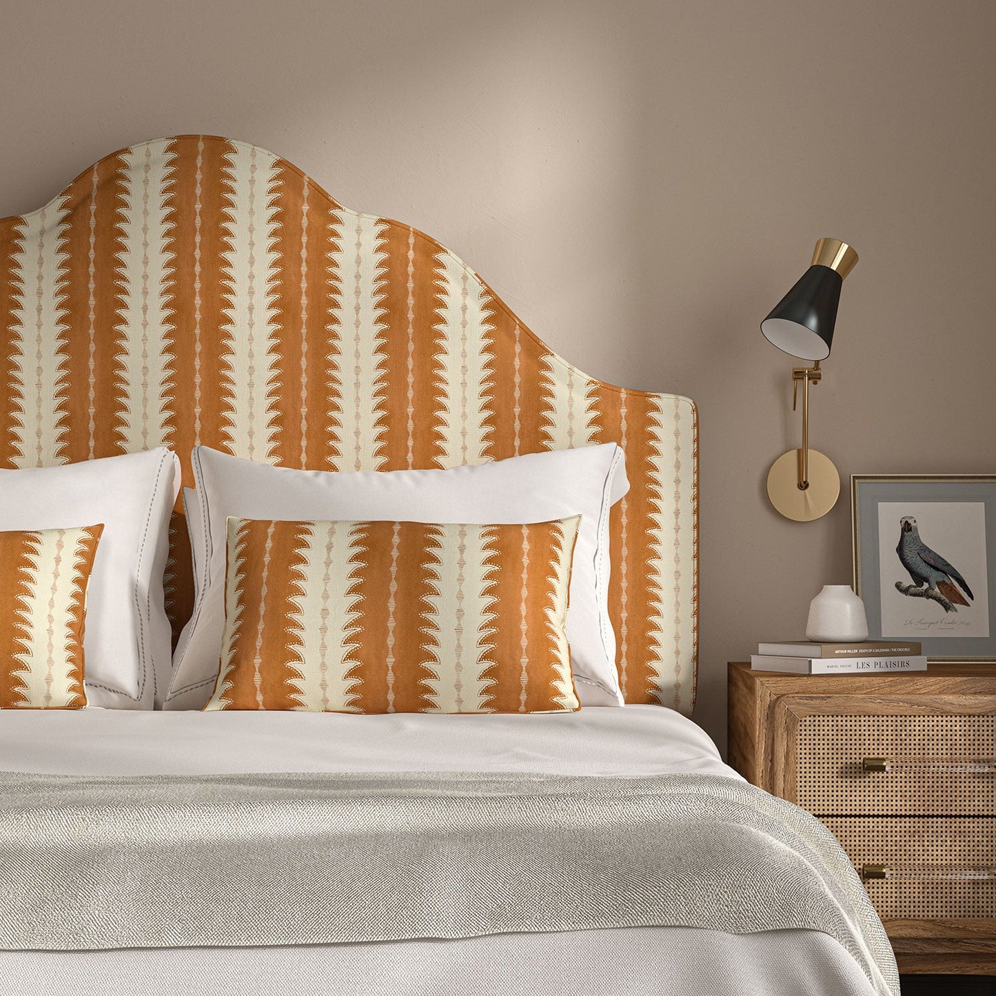 Linwood Ruched Cognac FR Made to Measure Curtains