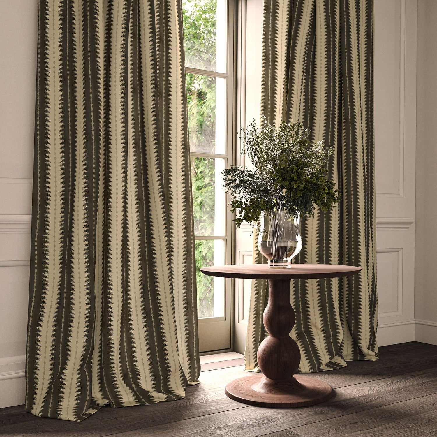 Linwood Ruched Soot FR Made to Measure Curtains