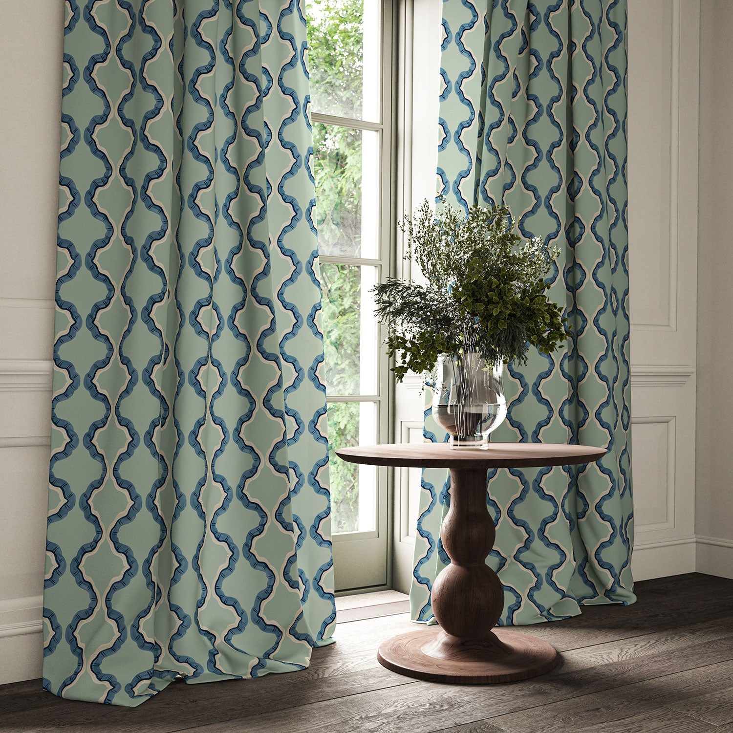Linwood Ruffled Hvar FR Made to Measure Curtains