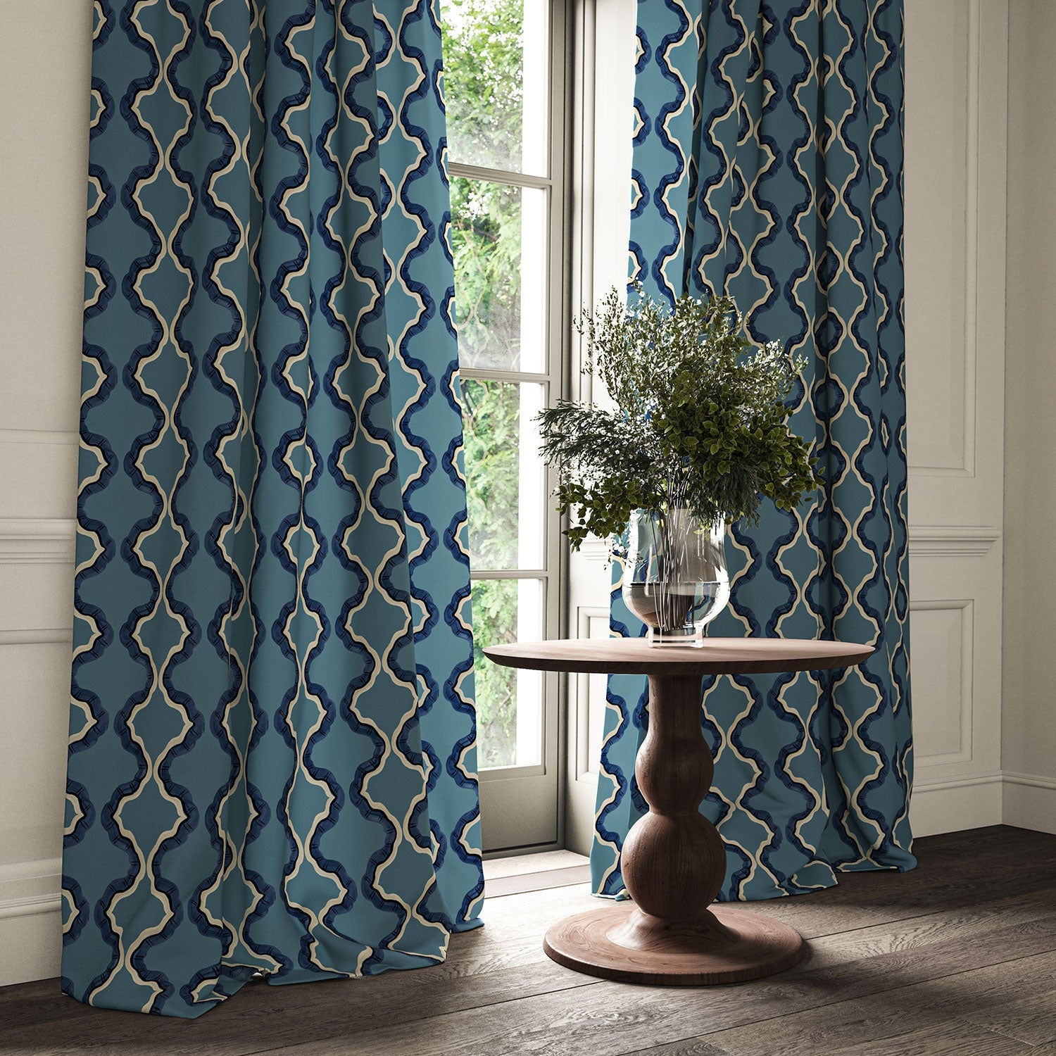 Linwood Ruffled Portofino FR Made to Measure Curtains